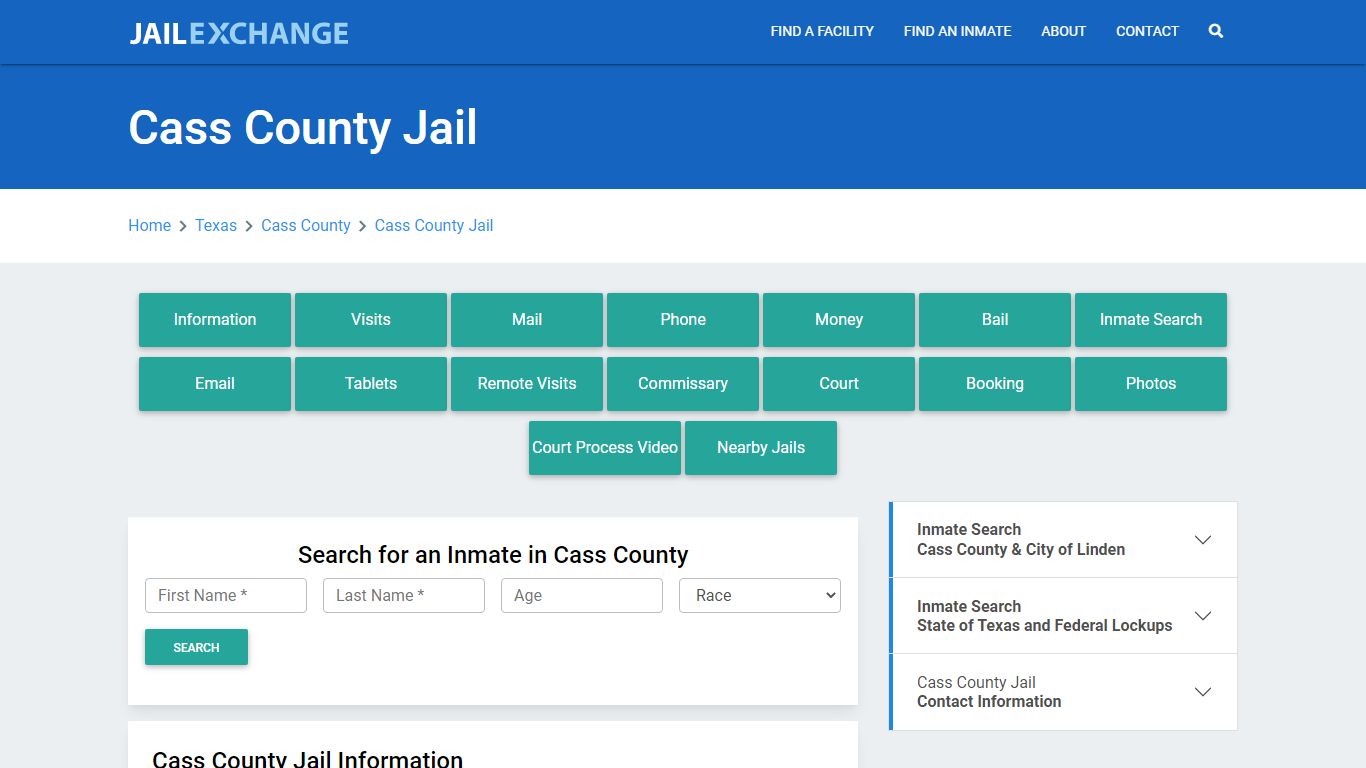 Cass County Jail Roster Lookup, TX, Inmate Search - Jail Exchange